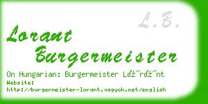 lorant burgermeister business card